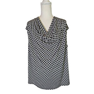 Jones Studio Separates Women's Sleeveless Top Blouse Size 2X Black White
